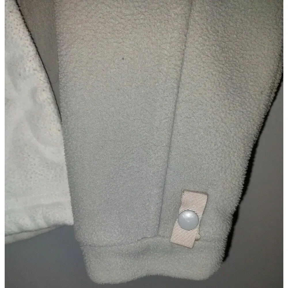 The North Face Gray White/Ivory Fleece Zip Up Jacket Size Medium *Pocket Hole